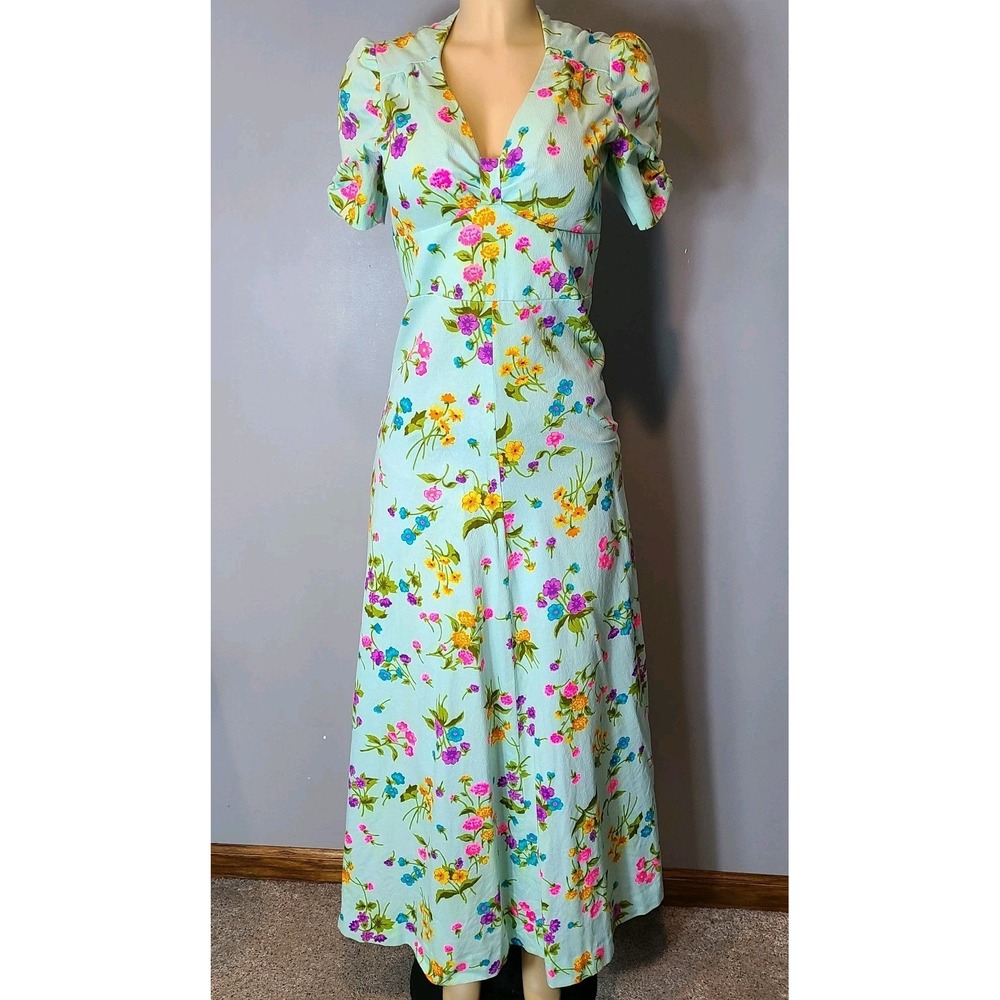 Vrg 70s Garden Party Maxi Dress size S Romantic floral M Fairy Dreamy Cottage